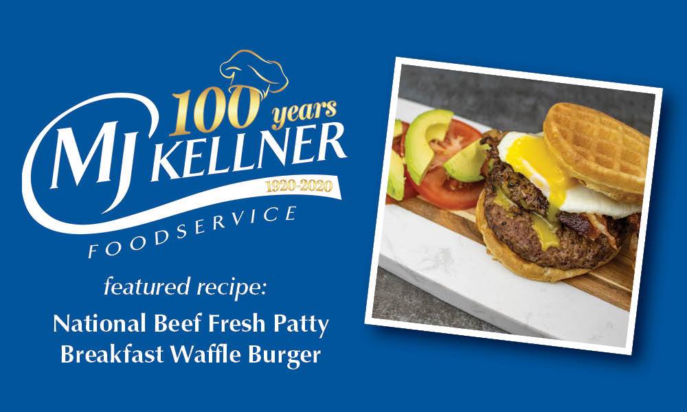 MJ Kellner Foodservice Recipe Breakfast Waffle Burger (National Beef